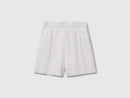 Linen Blend Shorts - White