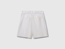 Linen Blend Shorts - White