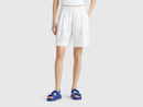 Linen Blend Shorts - White