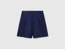 Linen Bermuda Shorts - Navy