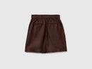 Linen Bermuda Shorts - Brown