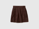 Linen Bermuda Shorts - Brown
