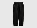 Linen Cigarette Trouser - Black