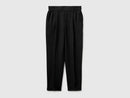 Linen Cigarette Trouser - Black