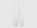 Linen Cigarette Trouser - White