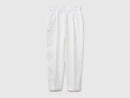 Linen Cigarette Trouser - White