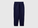 Linen Cigarette Trouser - Navy