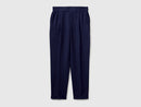Linen Cigarette Trouser - Navy