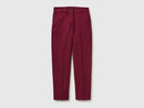 Slim Stretch Cotton Chino - Burgundy
