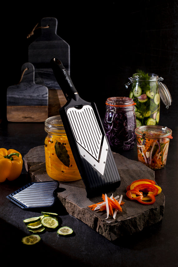 Adjustable V-Blade Slicer with Julienne Feature - Black
