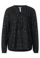 One Frill Tunic Blouse - Black