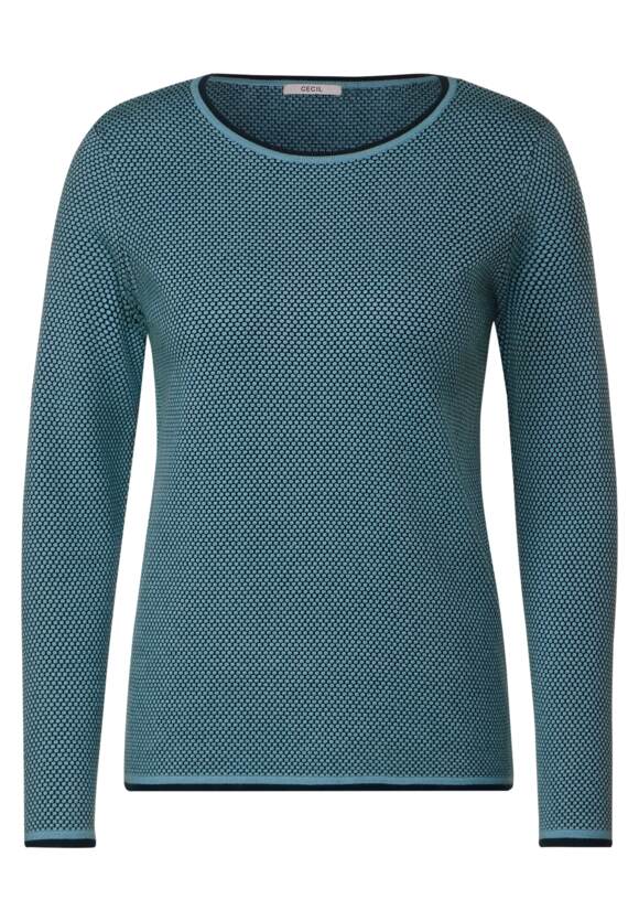 Two Tone Structured Jumper - Stillwater Blue