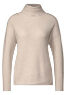Detailed Rollneck Jumper - Whisper Cream Melange