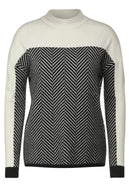 Cosy Herringbone Turtle Neck - Black