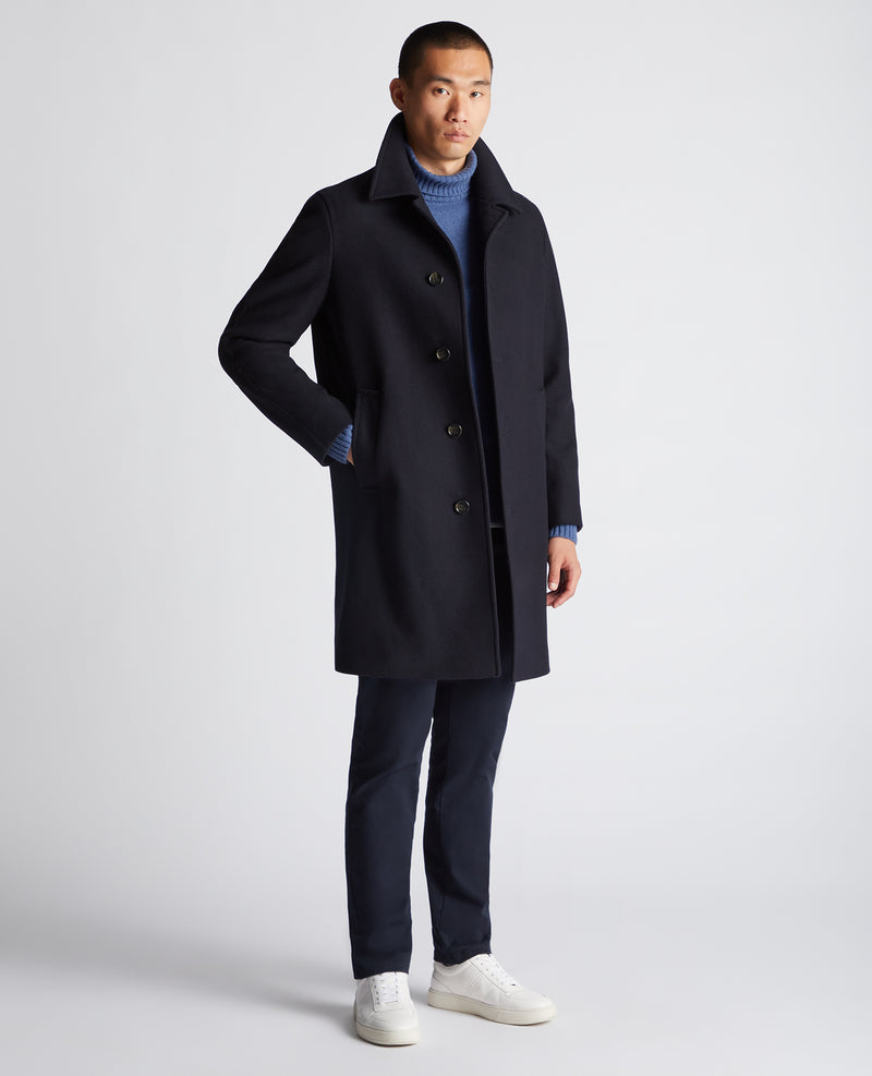 Aiden Wool Coat - Navy1