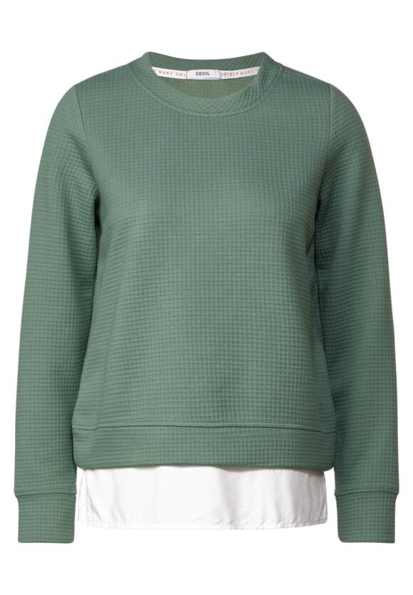 Structured Layering Sweatshirt - Raw Salvia Green