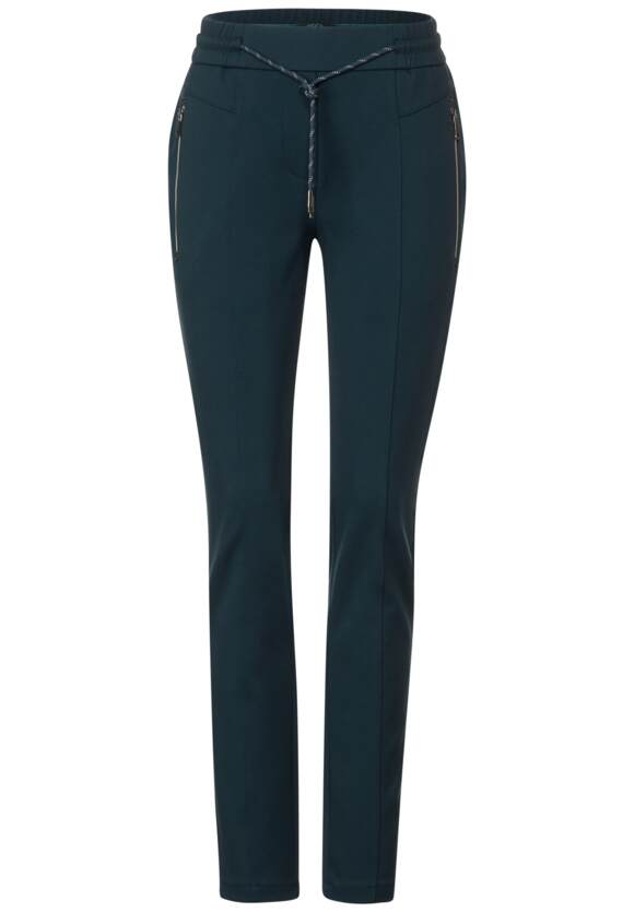 Tracey Zipper Detail Trouser - Petrol Blue