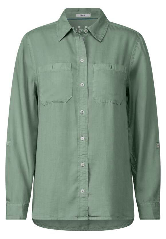 Color Lyocell Blouse - Raw Salvia Green