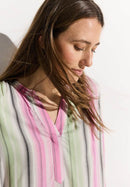 Multicolor Stripe Blouse - Vanilla White