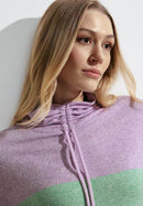 Cosy Colour Block Hoodie - Celery Green Melange