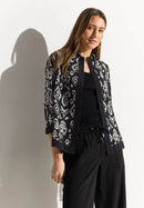 Printed Short Blouse - Black