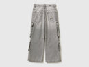Boys Loose Fit Cargo Jean - Dark Grey