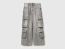 Boys Loose Fit Cargo Jean - Dark Grey