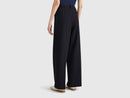 Wide Leg Trouser - Navy