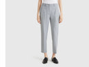 Slim Fit Crop Trouser - Grey