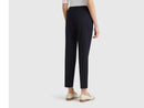 Slim Fit Crop Trouser - Navy
