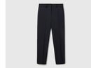 Slim Fit Crop Trouser - Navy