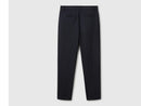 Slim Fit Crop Trouser - Navy