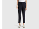 Slim Fit Crop Trouser - Navy