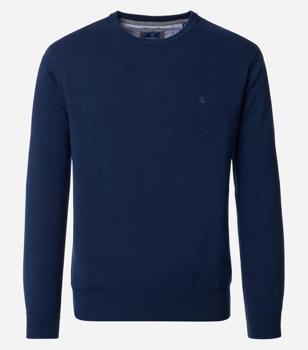 Round Neck Jumper - Dark Blue