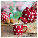 Globe Teapot 6 Cup - Red/White Spots