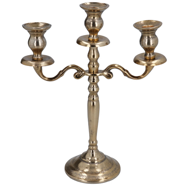 Gold Metal 3 Branch Candleabra
