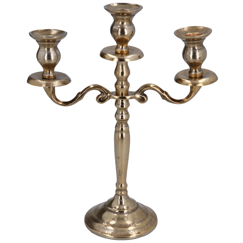 Gold Metal 3 Branch Candleabra