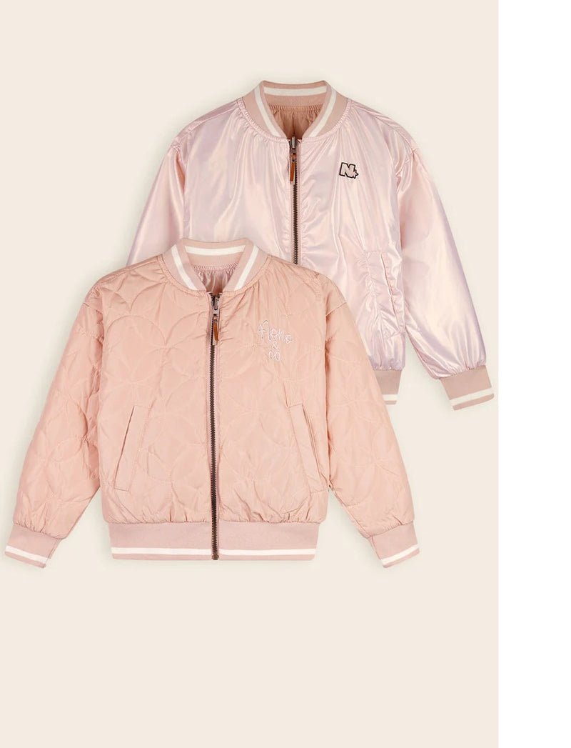 Dotty Reversible Padded Bomber Jack - Sand Blush