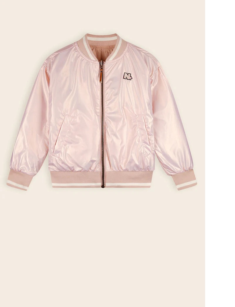 Dotty Reversible Padded Bomber Jack - Sand Blush