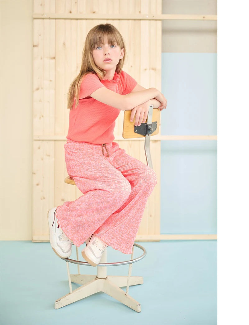 Sylja AOP Daisy Plissee Jumpsuit - Orange Coral