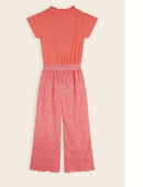 Sylja AOP Daisy Plissee Jumpsuit - Orange Coral