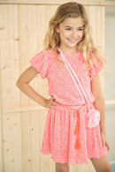 Miron APO Daisy Plissee Dress - Orange Coral