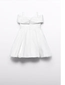 Organza Bow Dress - Cream