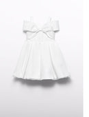 Organza Bow Dress - Cream