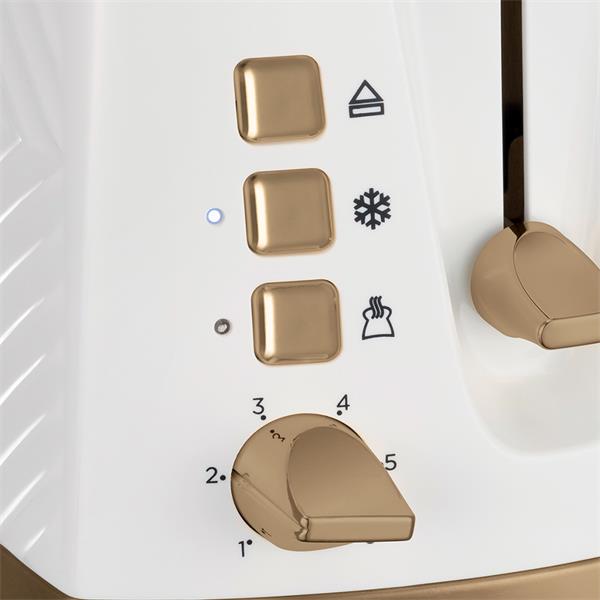 Russell Hobbs White Groove 2-Slice Toaster