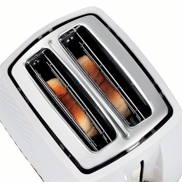 Russell Hobbs White Groove 2-Slice Toaster