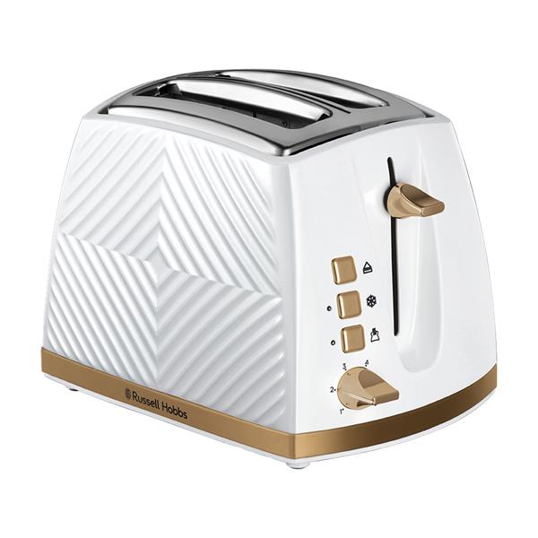 Russell Hobbs White Groove 2-Slice Toaster