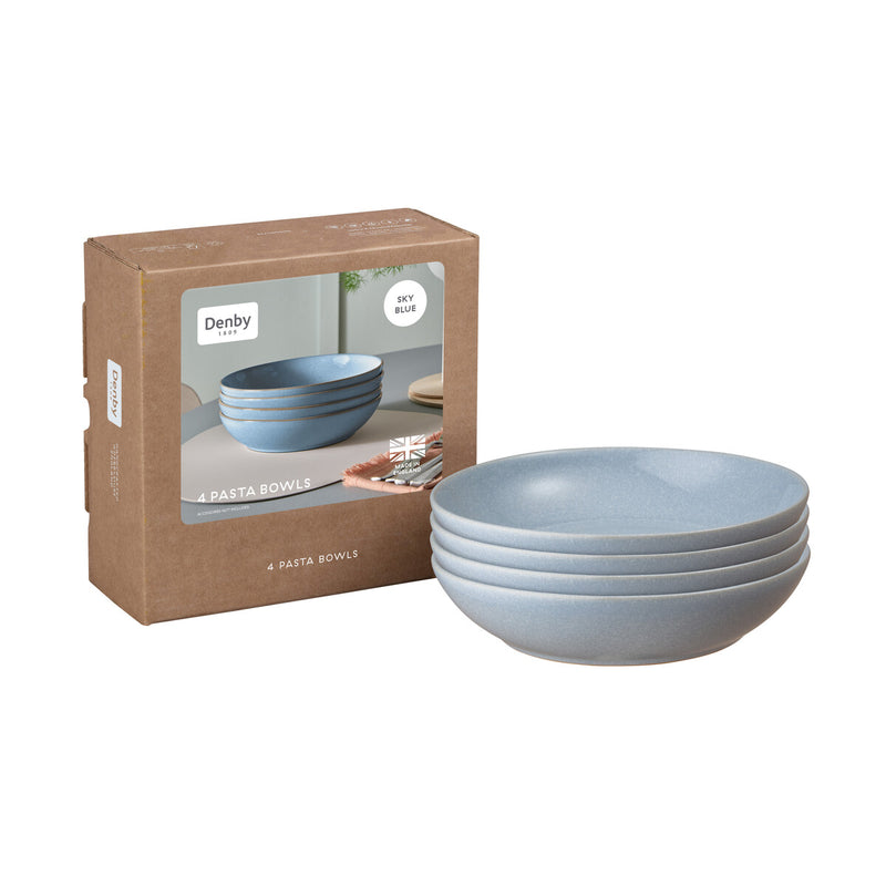 4 Piece Pasta Bowl Set - Sky Blue