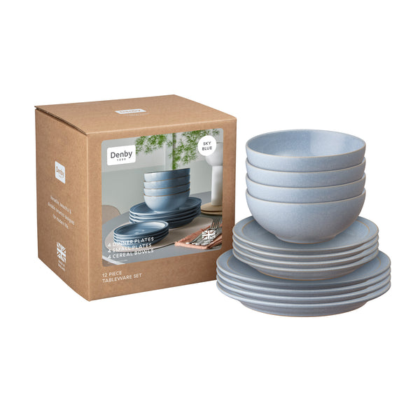 12 Piece Tableware Set - Sky Blue
