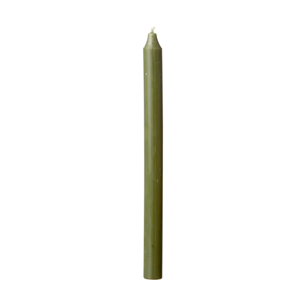 Rustic Taper Candle 29cm - Forest Green